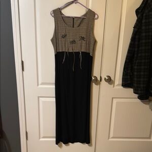 Sheri Martin Black and Gray Maxi Dress
